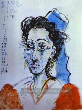 Jacqueline Rocque 1958 cubiste Pablo Picasso Peinture à l'huile